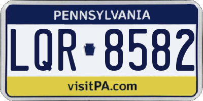 PA license plate LQR8582