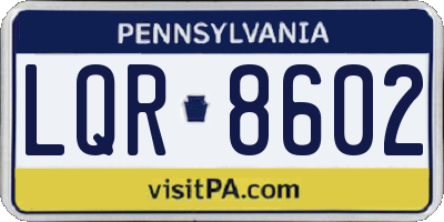 PA license plate LQR8602