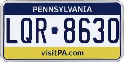 PA license plate LQR8630