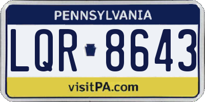 PA license plate LQR8643