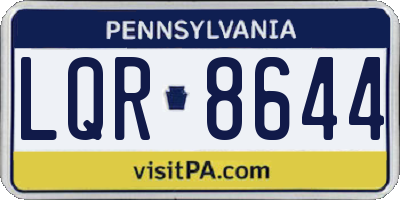 PA license plate LQR8644