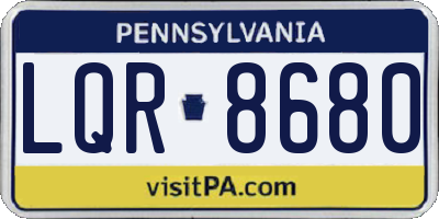 PA license plate LQR8680