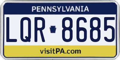 PA license plate LQR8685