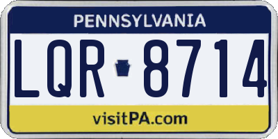 PA license plate LQR8714