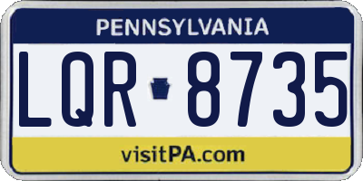 PA license plate LQR8735