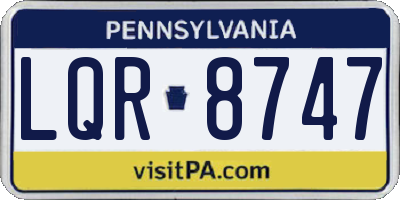 PA license plate LQR8747