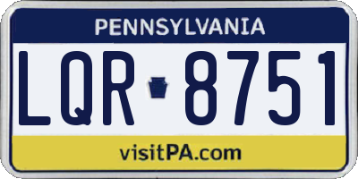 PA license plate LQR8751