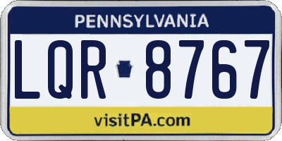 PA license plate LQR8767