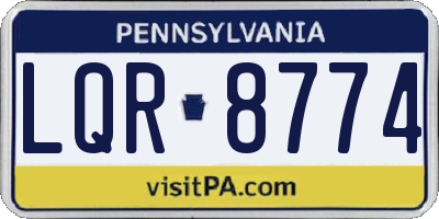 PA license plate LQR8774
