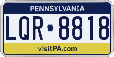 PA license plate LQR8818