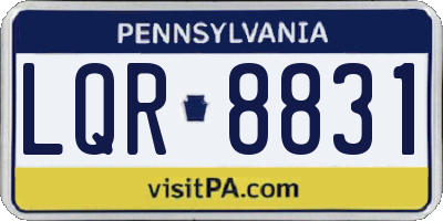 PA license plate LQR8831