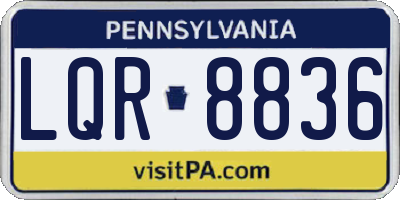 PA license plate LQR8836