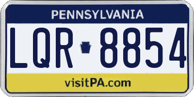 PA license plate LQR8854