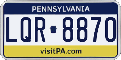 PA license plate LQR8870