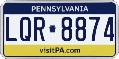 PA license plate LQR8874