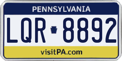 PA license plate LQR8892