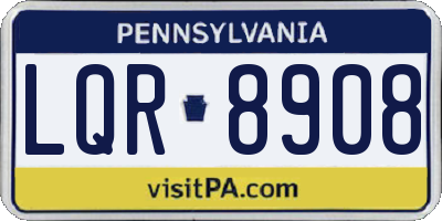 PA license plate LQR8908