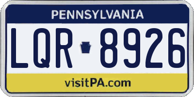 PA license plate LQR8926