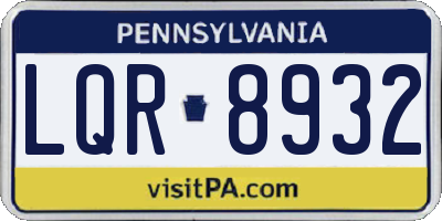 PA license plate LQR8932