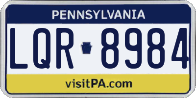 PA license plate LQR8984