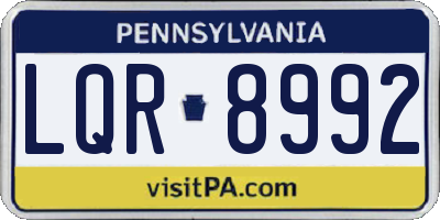 PA license plate LQR8992