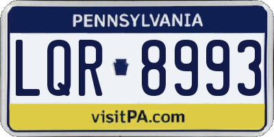 PA license plate LQR8993