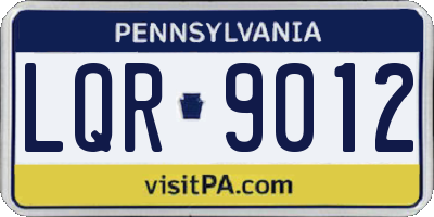 PA license plate LQR9012