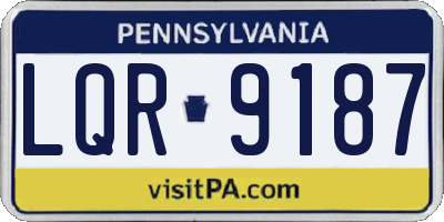 PA license plate LQR9187