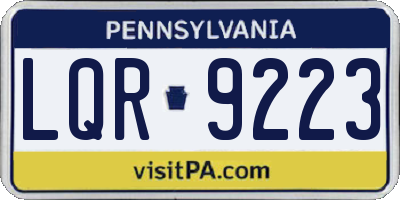 PA license plate LQR9223