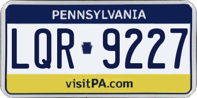 PA license plate LQR9227
