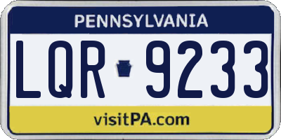 PA license plate LQR9233