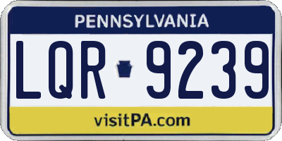 PA license plate LQR9239