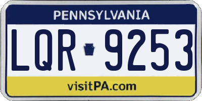 PA license plate LQR9253