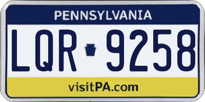 PA license plate LQR9258