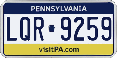 PA license plate LQR9259