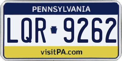 PA license plate LQR9262