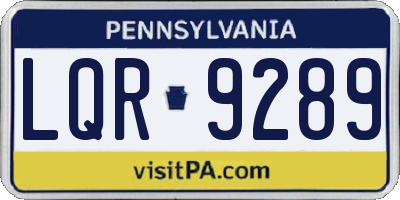PA license plate LQR9289