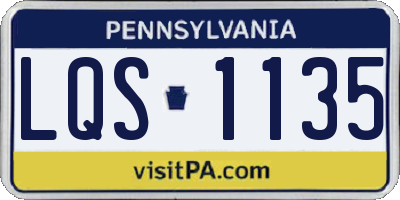 PA license plate LQS1135