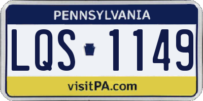 PA license plate LQS1149