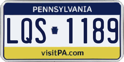PA license plate LQS1189