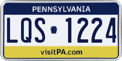 PA license plate LQS1224