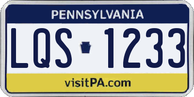 PA license plate LQS1233