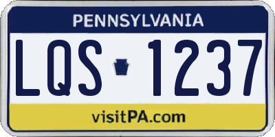 PA license plate LQS1237