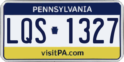 PA license plate LQS1327