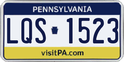 PA license plate LQS1523