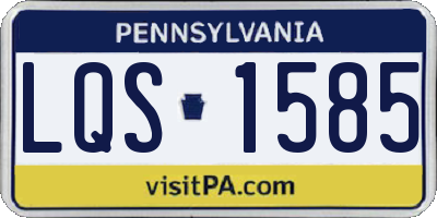 PA license plate LQS1585