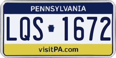 PA license plate LQS1672