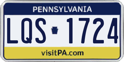 PA license plate LQS1724