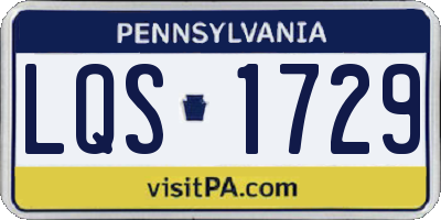 PA license plate LQS1729