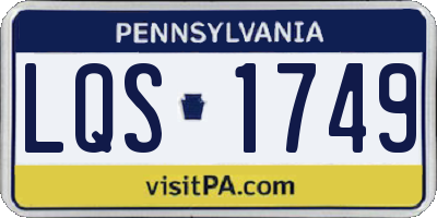 PA license plate LQS1749